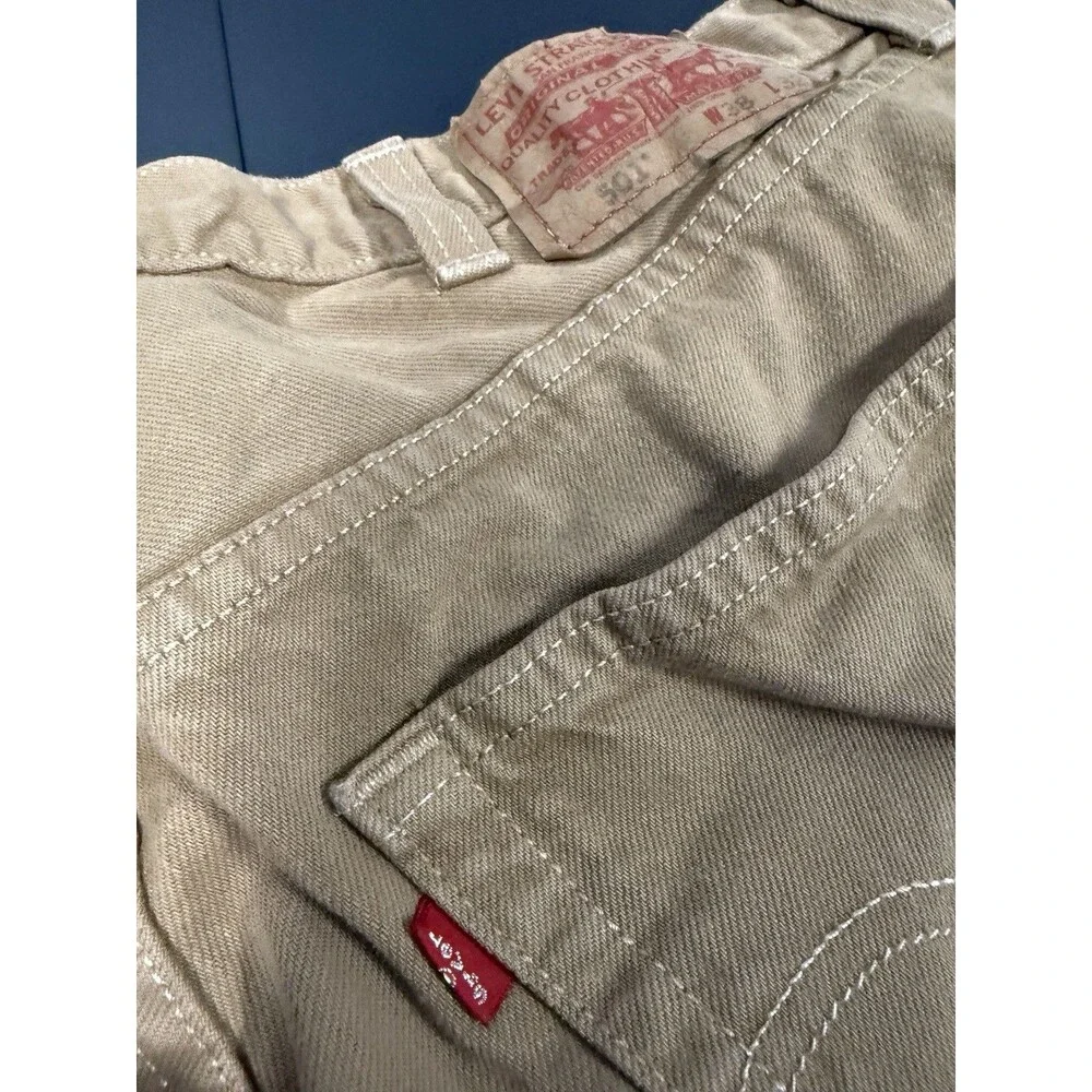 Levi-s Men's Beige Jeans Straight Regular Fit Mid Rise Button Fly 5-Pocket